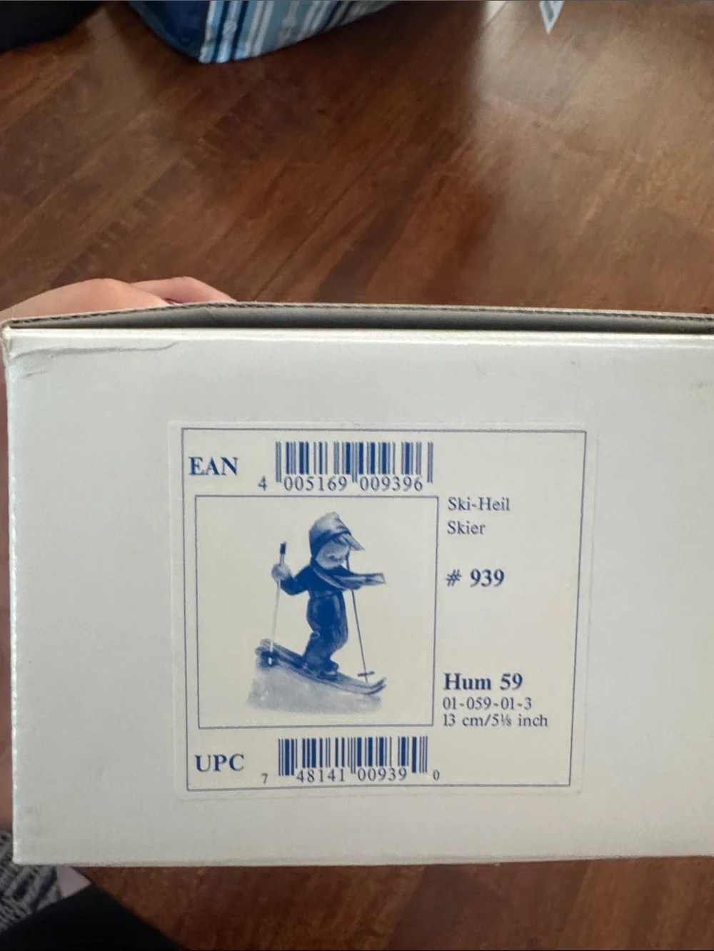 Vintage M. J. Goebel Hummel Hand-Painted Ceramic Skier Figurine w/ original box